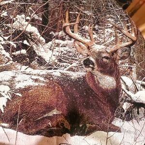 Danbury Mint Pure Country Bob Traverse Winter Stag Tapestry Sz. 70" X 108" Throw